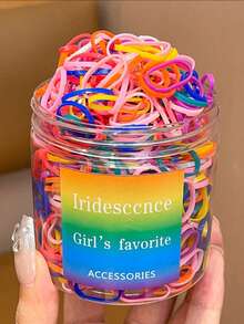 500pcs Girls Fashion Daily Decorative Minimalist Small Hair Ties, Suitable For Daily Matching - Multicolor - View 10