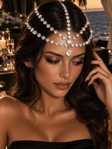 Bohemian Fashion Chain Hair Accessory Chain, Shiny Jewelry Accessory For Women, Suitable For Banquet, Party And Dance - Silver - View 2