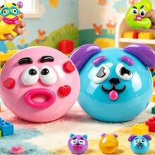 1pc Creative Dog Face Squeeze Ball, TPR Soft Rubber Stress Relief Toy, Suitable For Children And Adults - Multicolor - View 1