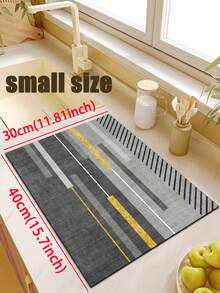 1 Pc Gray Paired With Gold Lines Pattern Kitchen Mat, 3.5 Mm Soft Rubber That Absorbs Water And Is Easy To Clean. Suitable For Corridors, Bathrooms, Living Rooms, Outdoor Door Mats, And Toilets. Useable Throughout The Year And For Various Holidays. - Multicolor - View 16