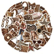 50Pcs Aesthetic Leopard Stickers, Fashion Style Vinyl Decals For Water Bottle, Laptop - Multicolor - View 6