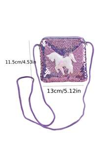 1pc Unicorn Crossbody Bags, Holiday Small Gift Wallets Party Gifts, Birthday Christmas Coin Purses - Multicolor - View 9