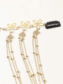 1pc Fashion Elegant Chain Tassel Headpiece Forehead Chain Hair Chain Headband Hair Accessory Vine Chain, Wedding Hair Accessory - Multicolor - View 6