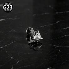 1 Buah Anting-anting CZ Berkilau Bentuk Salib Marquise Bunga Jahat ASTM Titanium Padat Ulir Internal Bertatahkan Gugus Zirkonia Datar untuk Bibir Hidung Tragus Tulang Rawan - 1 tindik bibir titanium - View 13