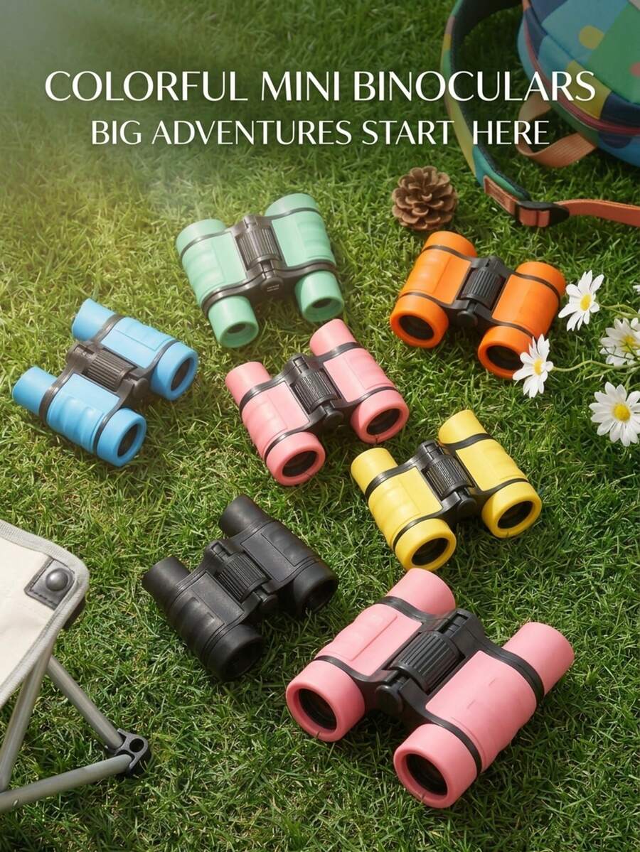 1pc Colorful Mini Binoculars, Portable Compact Telescope With Lanyard, Outdoor Adventure Tool For Camping, Hiking, Bird Watching And Nature Exploration, Birthday And Back To School Gift - Multiple Styles - View 1