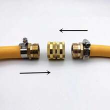 Two-Way Female Connector Solid Aluminium Irrigation Garden Hose 3/4 Bi-Directional Female Head Water Pipe Joint Connectors - B - View 7