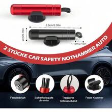2-Piece Multifunctional Car Safety Hammer Set With Seat Belt Cutter & Glass Breaker – Emergency Escape Tool For Vehicles, Essential For Family Cars & Daily Commuters - A - View 3
