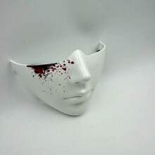 1pc Half Face Mask, Perfect Face Shape, Realistic Cosplay Holiday Tech-Style Half-Covered Face Mask - Gift For Boys And Girls - Valentine's Day Gift - New Year Gift - Halloween - Halloween Costumes - Secret - Ghost Face Costume - Multicolor - View 3
