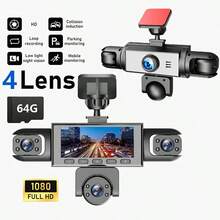 Kamera Dasbor SIDAKEYE 360° Panorama 5 Saluran (4 Lensa + Belakang) Kartu Memori 64G, Layar IPS 3,16 Inci, Kamera Depan 1080P, Kamera Depan/Tengah/Belakang/Kiri/Kanan Cakupan Penuh 720P, Tampilan Quad-View, Penglihatan Malam HD, Rentang Dinamis Lebar, Sensor G, Pengisian Daya USB, Baterai 150mAh - A - View 8