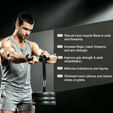 Yoyoapple Wrist And Forearm Trainer, Muscle Strength Wrist Roller And Forearm Roller, With Soft Foam Grip Handle, Weight-Bearing Rope Training Fitness Equipment, Non-Slip, Suitable For Gym And Home - Black - View 6