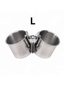 1pc Stainless Steel Parrot Feeding Double Cup Clip, S/M/L Sizes, Stainless Steel Material, Double Bowl With Spring Clip, Detachable And Easy To Clean, Suitable For Daily Feeding And Watering In Bird Cages, Perfect Gift For Parrot, Small Parrot And Small Bird Owners - D - View 12