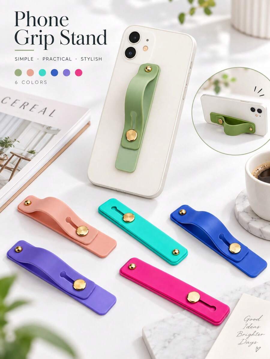 6/3/1pc Retractable Phone Ring Holder Finger Strap Stand, Portable Phone Ring Grip Handle (Classic Color)