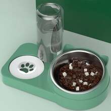 Automatic Refill Pet Water And Food Bowl Set, Stainless Steel Feeding Bowl With 500ml Water Bottle, Suitable For Cats And Small Dogs, 2-In-1 Pet Feeding And Watering Station - 2-in-1 - View 11