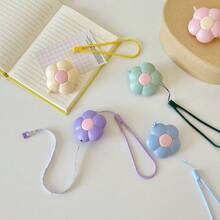 1pc Cute Petal Retractable Tape Measure, ABS Plastic Shell & Soft PVC Measuring Tape, One-Click Auto-Retract, With Lanyard, Portable Mini Size, Suitable For Sewing Enthusiasts, Tailors, Weight Management, Measuring Waist/Hip, Fabric And Clothing DIY Handmade Measurement Tool - Tape Measure 3 - View 4