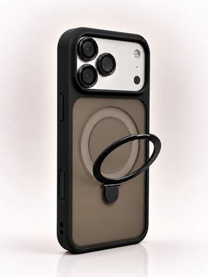 Ốp lưng điện thoại cảm giác da mờ có giá đỡ từ tính tương thích với iPhone 18 17 16 15 14 13 Pro Max, vòng sạc không dây, phong cách cao cấp, chống vân tay, chống sốc, bảo vệ máy