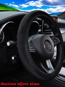 MEIKAXIU Rhinestone Blingbling Short Plush Steering Wheel Cover Without Inner Ring, Suitable For 38cm(15in) Car Decoration, For Women - Rhinestone-studded, No Inner Ring - View 7