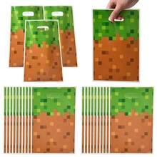 10PCS Pixel Tote Bags, Candy Bags Suitable For Birthday Party, Holiday Gifts Packaging, Party Table Decor, Theme Birthday Presents - Multicolor - View 6