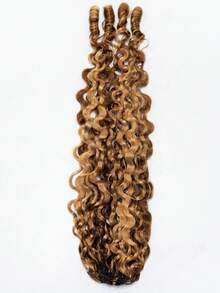 OQ Hair Highlight Color Burmese Curly Crochet Human Hair 16-24 Inch Braids Friendly Hair Extensions Shed-Free Easy Install 50g Per Bundle Virgin Human Hair No Chemical Process Daily Use For Beginners - S4/27 - View 10