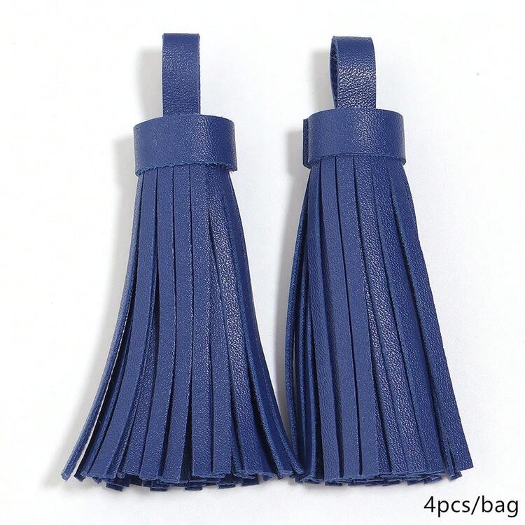 4件/包 皮革流蘇鑰匙圈，長度約9cm，適用於衣物、鞋子、帽子、家居裝飾 PU流蘇吊飾 - PU皮革流蘇 - 查看 9