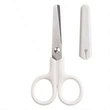 1pc Children's Scissors With Protective Cover, Round Tip Design, Stainless Steel, Hand Protection, School DIY Paper Cutting Stationery Supplies - Random Color - View 7