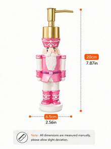 1pc Christmas Nutcracker Soap Dispenser, Pink Refillable Liquid Hand Soap Pump Bottle, Bathroom Vanity, Kitchen Sink Countertop Lotion Dispenser, Holiday Home Decor, Christmas Gift - D - View 10