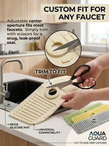1pc Faucet Splash Guard, Splash Proof, Adjustable, Narrow Edge, Suitable For Kitchen Sink And Bathroom Vanity, Drainage Design, Suitable For Bathroom Sink, Bowl Rack, Kitchen Bowl Rack, Kitchen Sink Accessories,Christmas - Multiple Styles - View 2