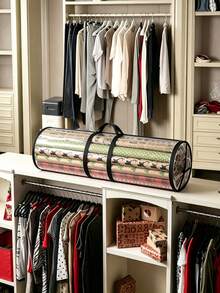 Transparent PVC Wrapping Paper Storage Bag With Handle, Cylindrical Gift Wrapping Paper Organizer Bag, Dust-Proof Transparent Gift Wrapping Paper Roll Storage Box, Holiday Wrapping Roll Home Closet Storage Organizer Bag, Storage Bag Only, Wrapping Paper Not Included - Multicolor - View 5