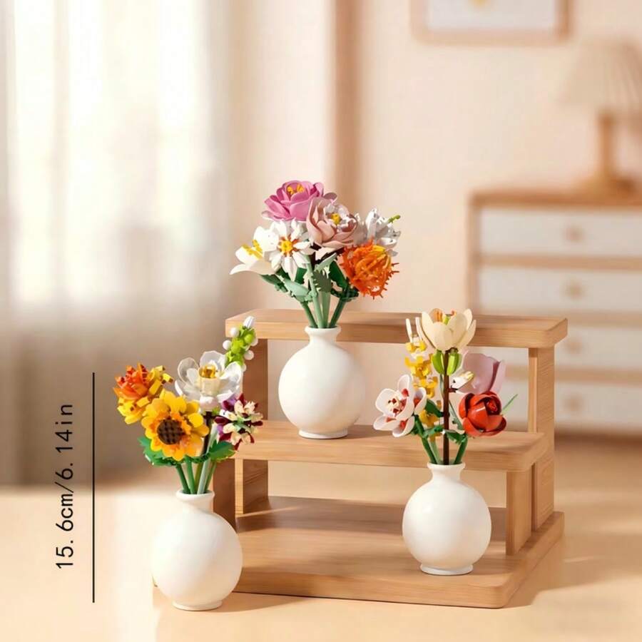 Khối xây dựng nhiều màu phù hợp cho & - Chủ đề hoa phối hợp, đồ chơi khối xây dựng & quà tặng ngày lễ (Giáng sinh, Halloween) - Nhiều màu áp dụng cho, tiệc - Khối xây dựng, không bao gồm bình hoa - Nhiều màu - Xem 1