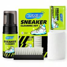 Waterless Foam Cleaner With Brush, Towel And Wet Wipes, Suitable For White Shoes, Canvas, Leather, PU, Mesh Fabric, Sneaker Cleaning Set - Green - View 2