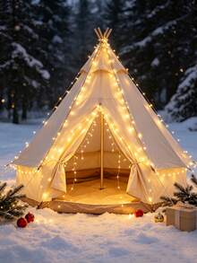 1pc Christmas Home Decoration Warm Light Plastic Copper Wire LED String Light, Battery Powered Fairy Light, Suitable For Outdoor Garden Decoration, Camping Decor, Wedding Party, Bedroom Curtain Decor String Light, Christmas Tree Decor String Light - Yellow - View 6