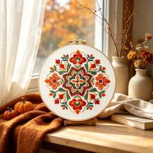 Bohemian Mandala Embroidery Kit DIY Handmade Materials Including Embroidery Hoop, Beginner Zero-Based Stress Relief Home Decor Desktop Ornament - Multicolor - View 7