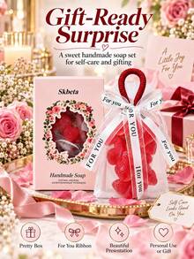 Jabón Artesanal De Uva Para Rostro, Cuerpo Y Manos, Limpieza Suave Sin Sensación De Tirantez, Iluminador, Hidratante, Piel Clara, Fragancia Duradera, Para Todo Tipo De Piel, Hermosa Caja De Regalo, Regalo Para Vacaciones Y Uso Diario - Racimo de uvas en forma de fresa (rojo) - Ver 3