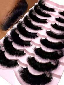 New 8/7 Pairs/Pack Stretchable Thickened Eye Corner Makeup Gift, Suitable For Women And Girls - Black - View 1