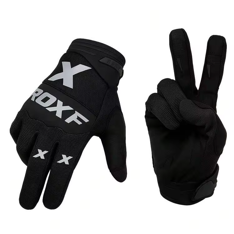 ROXF 1 Pair Full Finger Touchscreen Motorcycle Riding Gloves, Breathable Anti-Slip Shock-Absorbing, Off-Road & Mountain Bike Riding Gloves, Unisex - Black - View 7