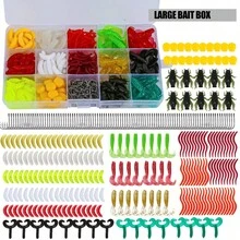 201PCS/322PCS/330Pcs Lure Tackle Box Accessories Kit, Value Soft Lure Combo Full Set With Iseama Hooks 15 Compartment Box, Christmas Gift For Anglers - Multicolor - View 6