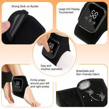 Đai massage quấn chân 3 trong 1 không dây 2000mAh, sưởi ấm điện và rung khí, máy massage chân và cổ chân sạc lại được, 1 cái - Xem 3