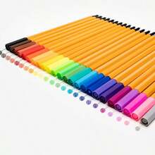 24-Color Pouch Set Of Fine Line Markers, Water-Based Fine Tip Drawing Pens, Portable Outline Pens, Hand-Drawn Sketching Contour Pens, Art Supplies For Students And Adults, Doodle, Greeting Card Making, Stationery Gift - Sets - View 6