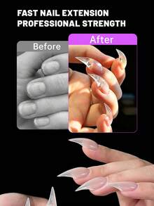 160PCS/Box Cat Claw Matte Nail Tips, No-Build Solid Thickened Full Cover False Nails, 3.5mm Translucent Tapered Pointed Fake Nails, Acrylic Nail Extensions Press On Nails For DIY Manicure Nail Art - Clear - View 4