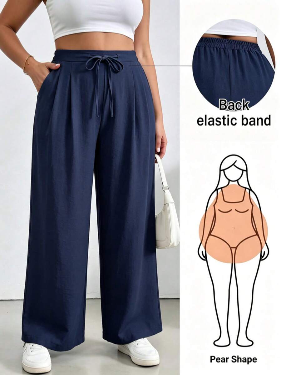 Plus Size Pants - Blue - View 1