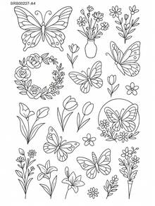 DIY Embroidery Stabilizer, A4 Size Self-Adhesive Water Soluble Non-Woven Auxiliary , Butterflies And Flowers Design, For Beginner's To Use In Embroidery Projects - 21x29.7cm/8.26x11.7in - View 9