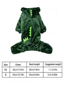 Cute Dinosaur Design Warm Sweatshirt, Rabbit Pet Accessories, Rabbit Pet Supplies, Rabbit, Rabbit Pet Accessories, Rabbit Pet Supplies, Valentine's Day - Multicolor - View 3