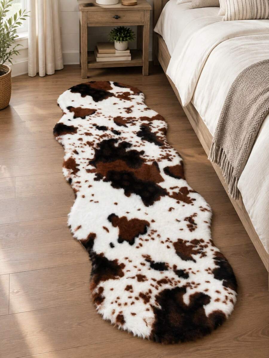 Soft Fluffy Rug Row Print Area Rug,For Bedroom,Living Room,Study,Office,Non-Slip,Shaggy Rug,Luxurious Simple Living Room Rug,Bedroom Rugs,Bedside Rug,Faux Fur Rug,Decorative Rug,Play Mat, Bedroom Decor,House Decor,Autumn Room Home Decor,Fall Decor - Multicolor - View 1