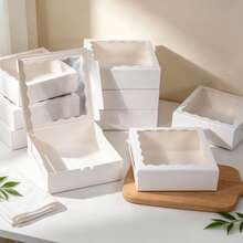 5PCS/8"X8"X2.5" Baking Boxes With Window, Suitable For Pies, Chocolate Raspberries, Detachable Heart-Shaped, Cookies And More - View 7