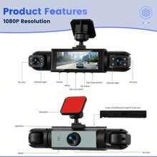 Dash Cam, 4-Channel Black Box Dash Cam, Car Dash Cam, Left/Right/Front/Rear Cameras, Wide Angle, Adjustable Lens, Loop Recording, Night Vision, 150mAh Battery - 4 Camera - View 8