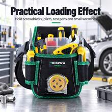 TKIGZNW A023 1Pc Portable Hip‑Worn Multi‑Slot Repair Storage Pouch,With Adjustable Work Belt For On‑Site Decoration & Auto Repair Work - Black - View 7