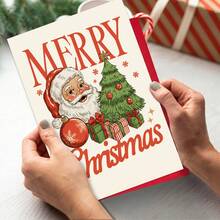1pc Vintage Santa Claus Theme Christmas Greeting Card Holiday Blessing Message Card Christmas Cards - Christmas Card - View 1
