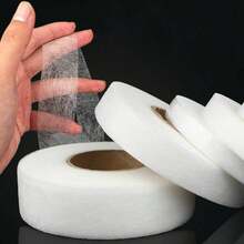 1/2/3cm X 25M Kain Nonwoven Perekat Dua Sisi Putih, Tipis, Dapat Disetrika, Pelapis Aksesori Pakaian, Pita Sisipan, Tepi Bawah Jaring Pelapis - A - View 1