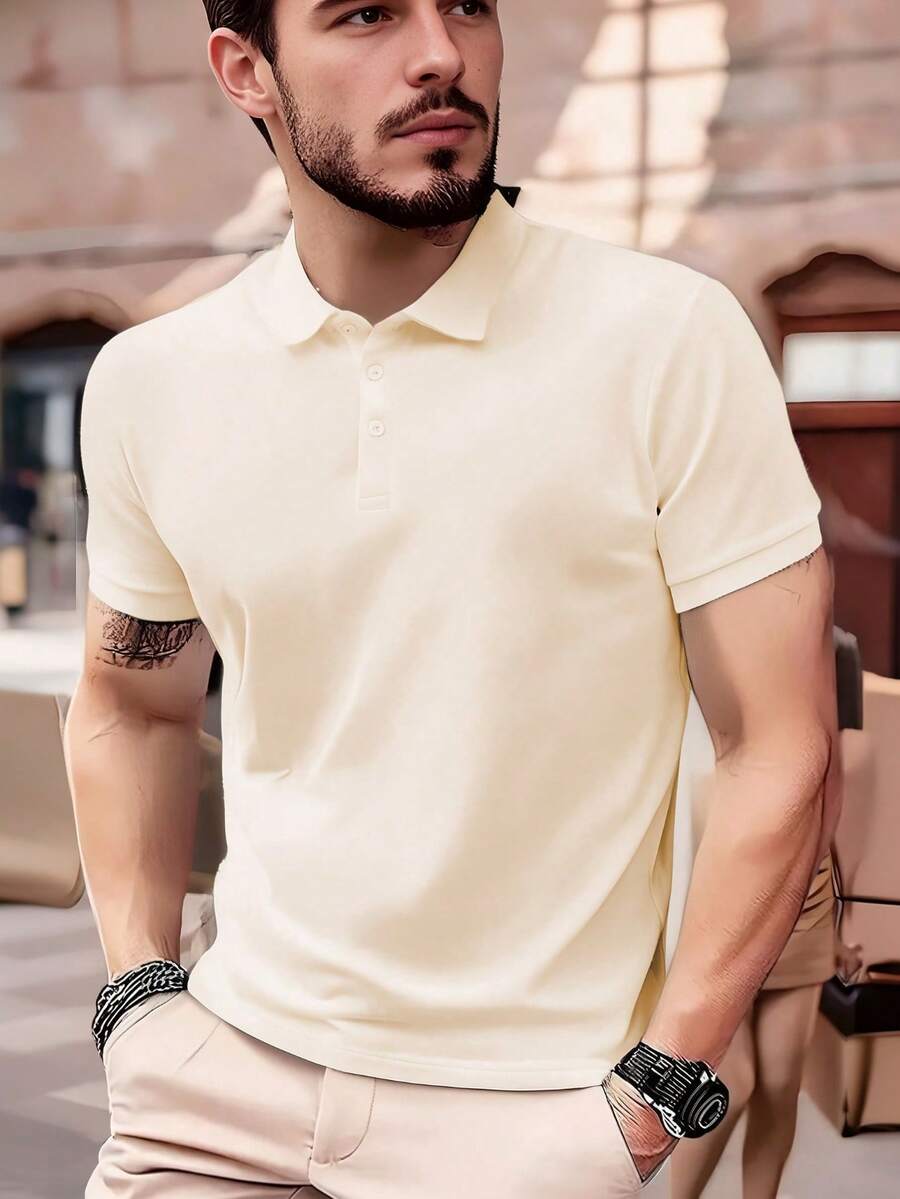 ALTZTAR Men's Solid Color Casual Commuter Polo Shirt