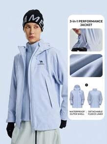 CAMEL CROWN Women's Chama PLUS 3-In-1 Professional Outdoor Jacket, Waterproof Hiking & Mountaineering Coat, Suitable For Outdoor Adventure - Blue - View 1