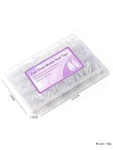 160PCS/Box Cat Claw Matte Nail Tips, No-Build Solid Thickened Full Cover False Nails, 3.5mm Translucent Tapered Pointed Fake Nails, Acrylic Nail Extensions Press On Nails For DIY Manicure Nail Art - Clear - View 8
